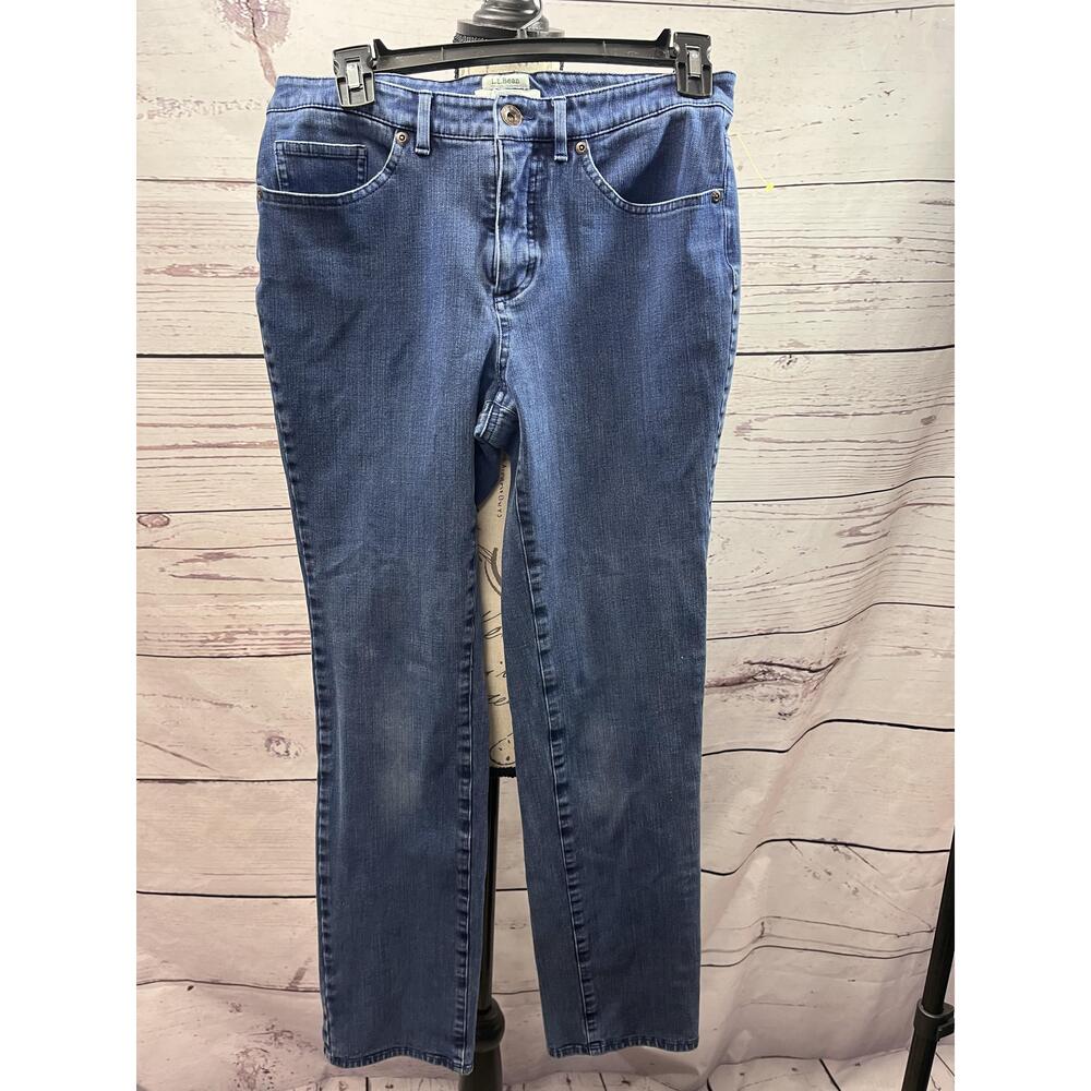 L.L Bean Blue Jeans Button And Zip Fly‎ 5-Pocket Straight Leg 6 Regular